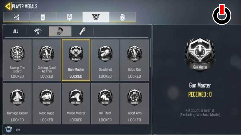 COD Mobile Gun Master Medal