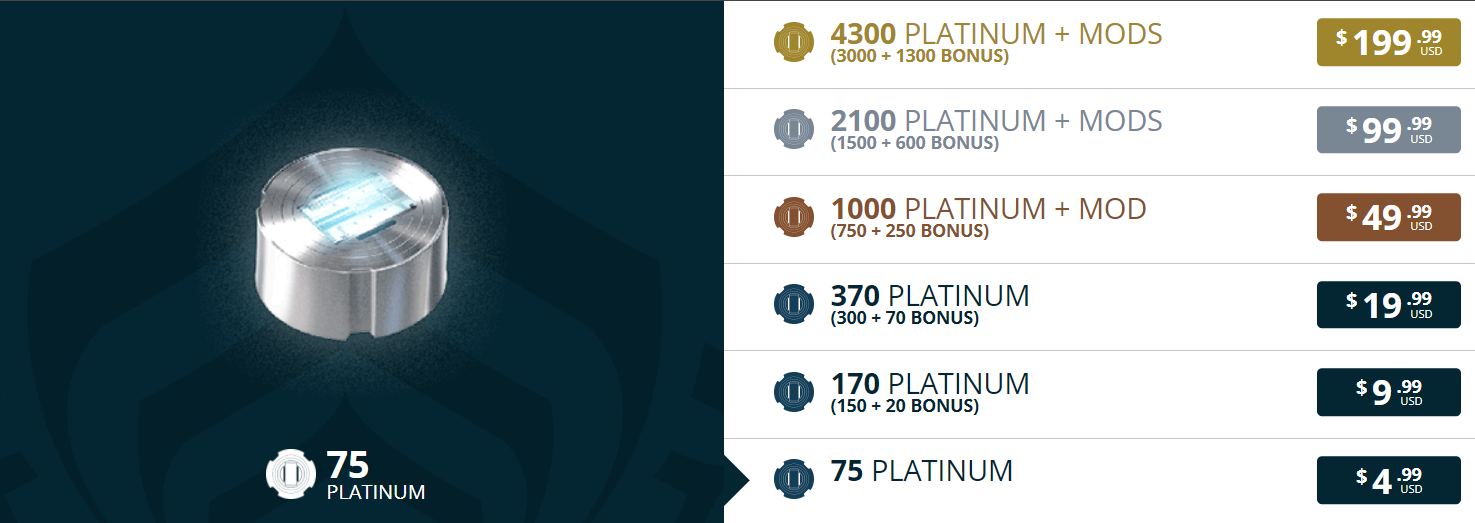 Warframe: How To Get Platinum