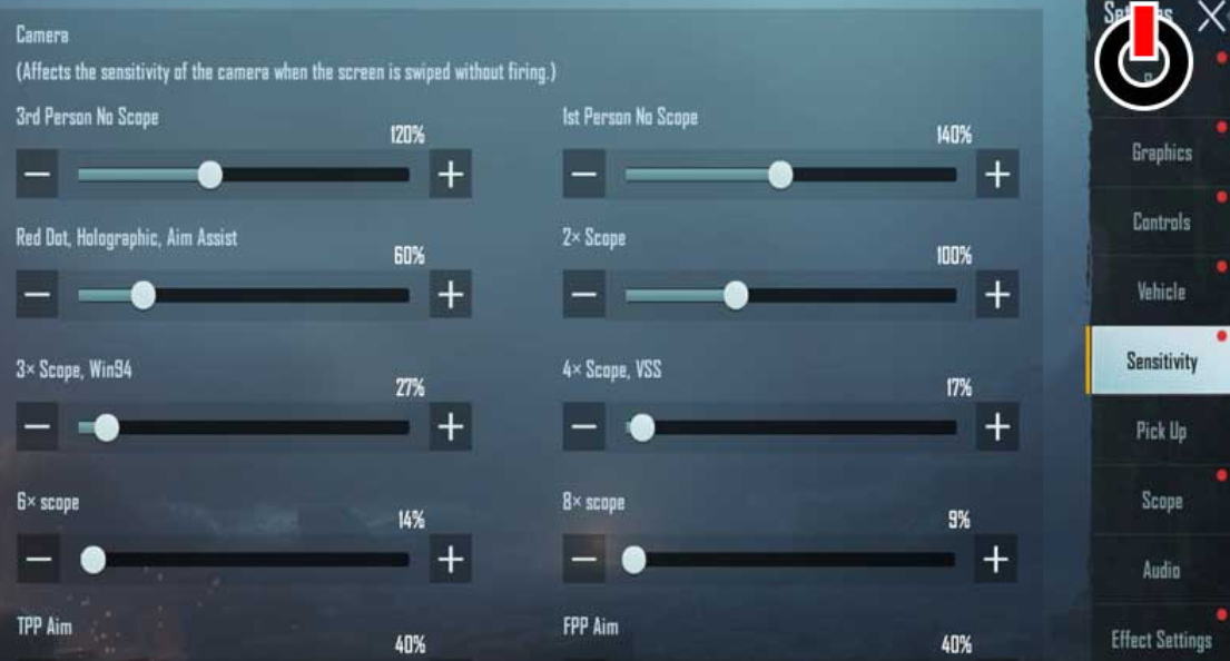 best sensitivity settings for PUBG Mobile Lite