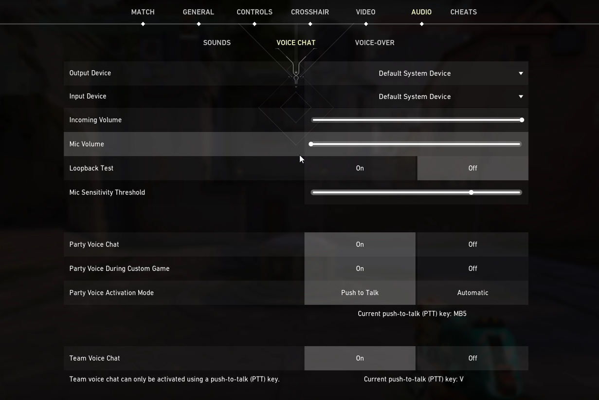 turn mic off in Valorant