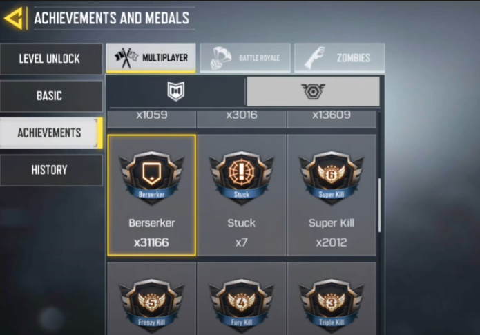Berserker medal CODM