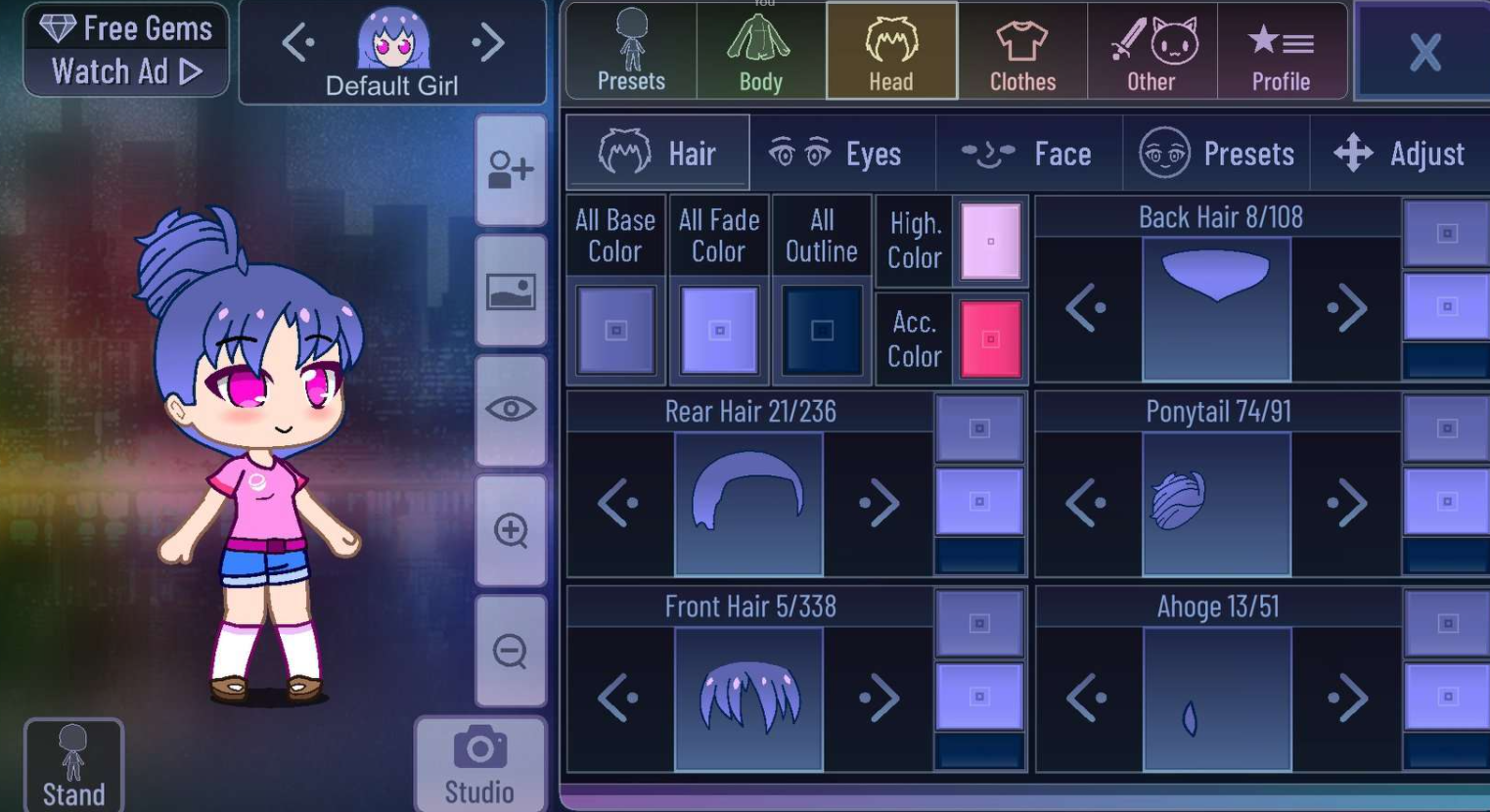 Gacha Club hairstyles