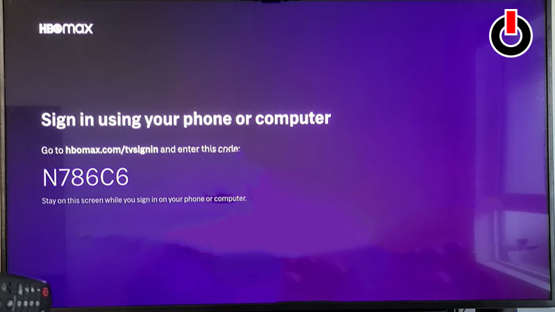 HBO Max tv sign in code
