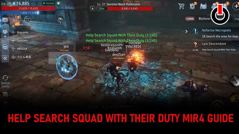 MIR4 Help Search Squad With Their Duty Guide