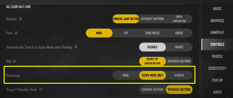 PUBG New State gyroscope not working