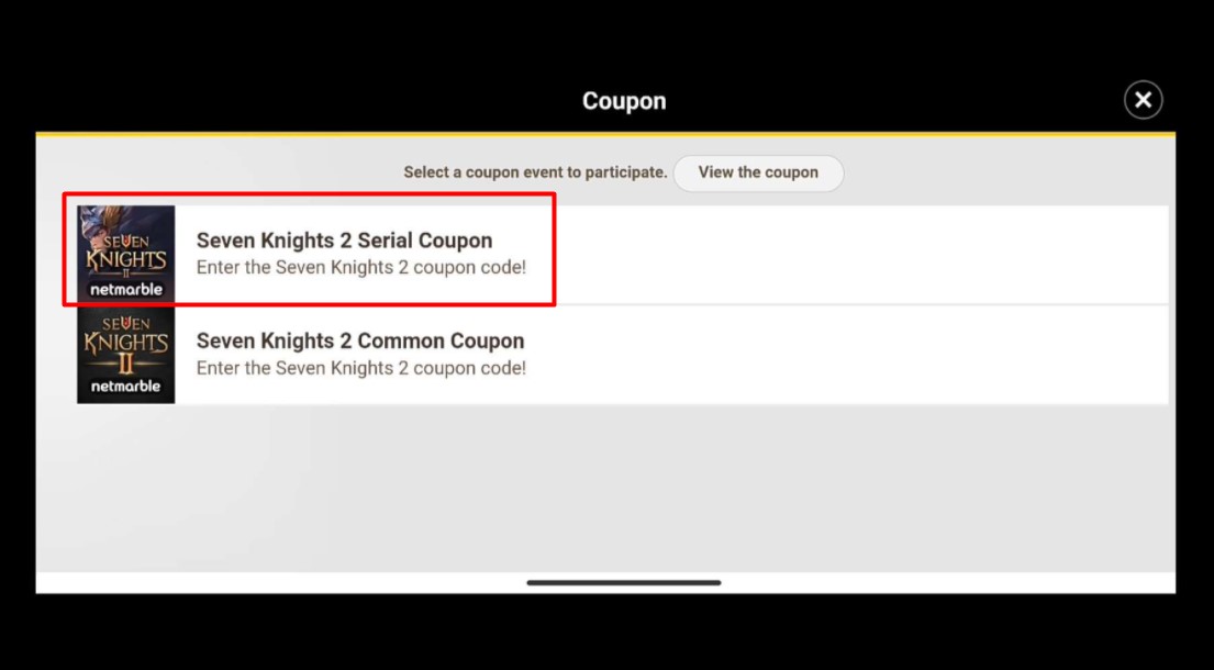 Seven Knights 2 Coupon