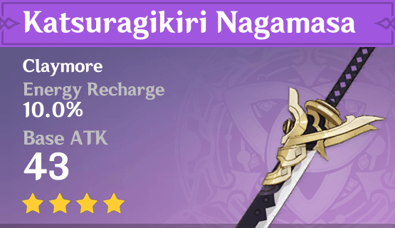 Claymore Katsuragikiri Nagamasa Inazuma Craftable Weapons