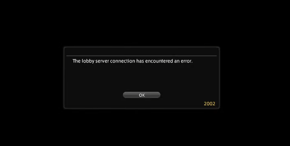 FFXIV Lobby Server Error Fix