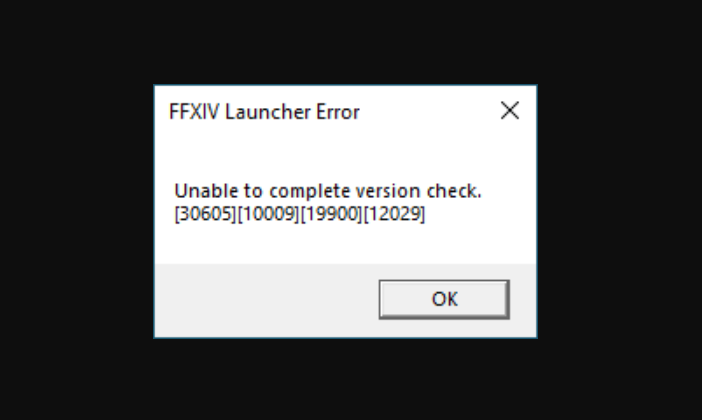 ff14 unable to complete version check fix