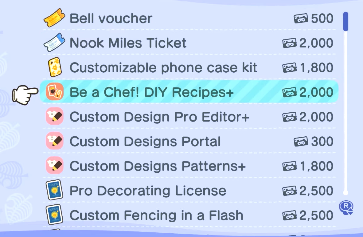Ingredients Animal Crossing New Horizons