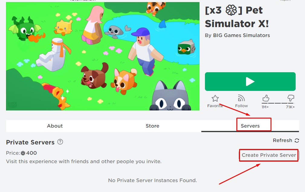 Pet Simulator X Private Server Links