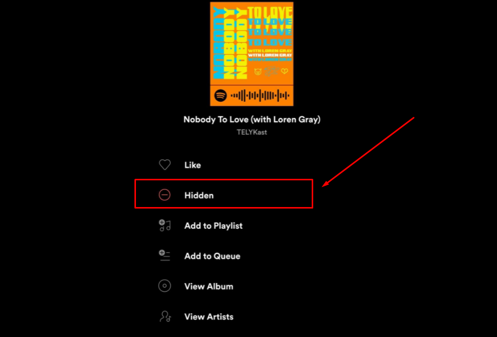 Unhide A Song On Spotify