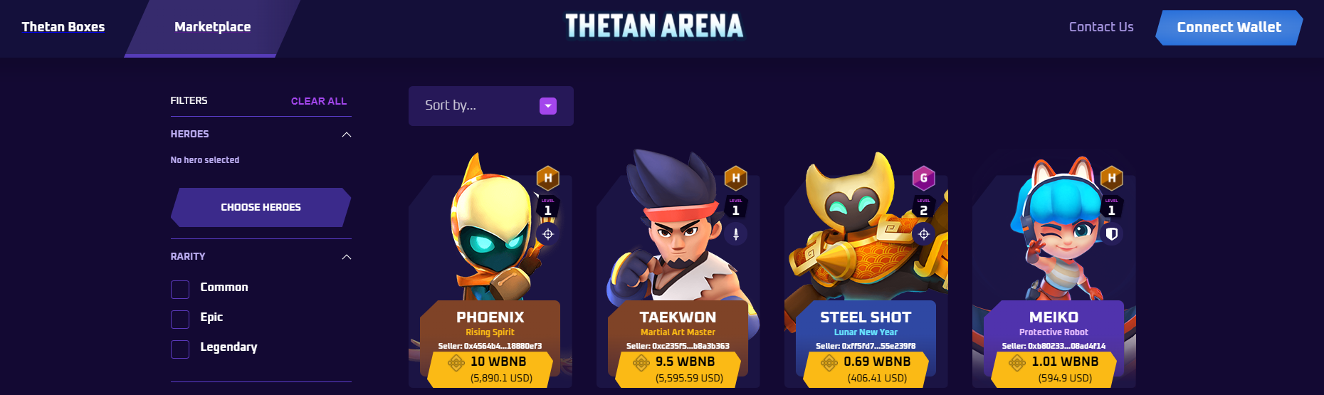 Thetan Arena Marketplace