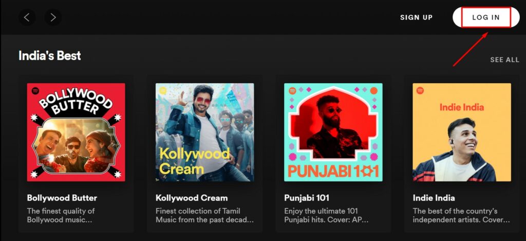 Spotify web player