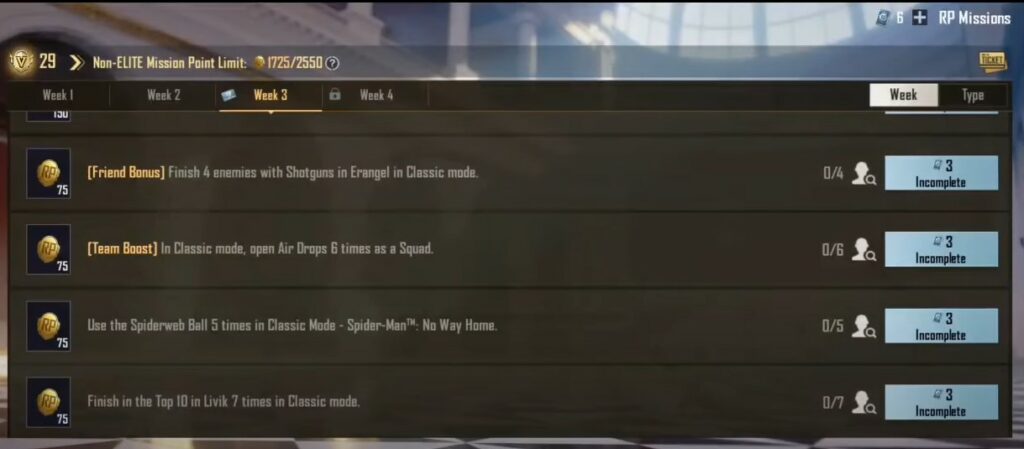 BGMI M7 RP Missions