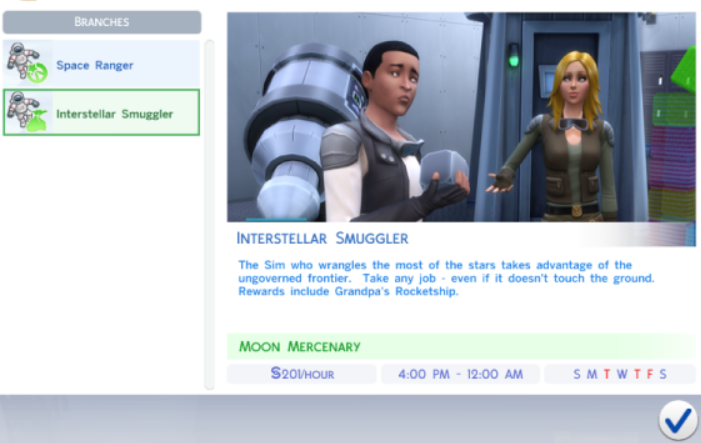 Sims 4 Interstellar Smuggler
