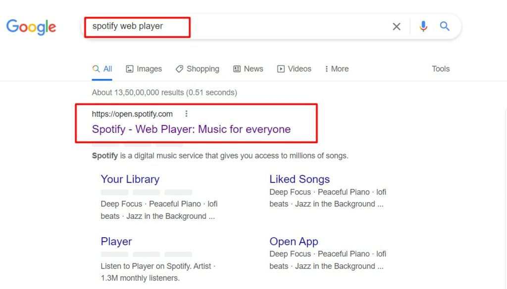 Spotify web player