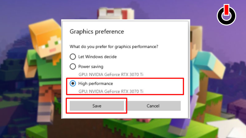 Minecraft not using GPU