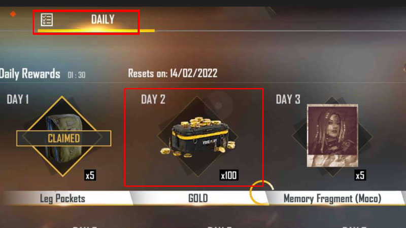 gold coins in Free Fire