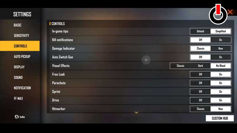 Free Fire Control Settings image 