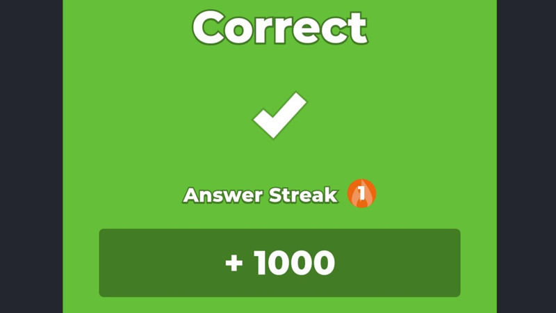 Scoring 1000 points in kahoot