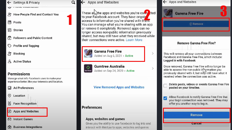 Delete Free Fire Facebook Account Permanently