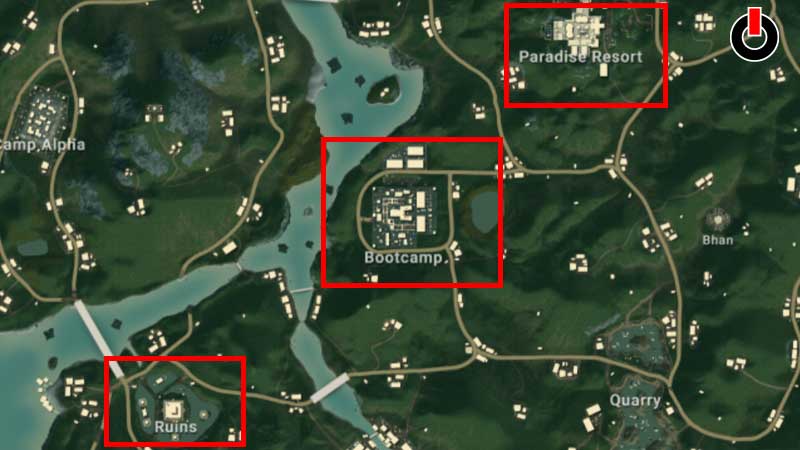 best hot drop locations in Sanhok map