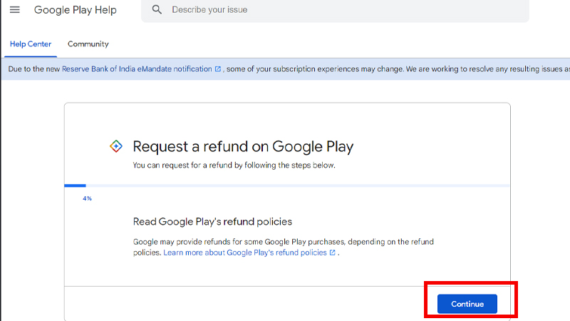 Refund On Google Play
