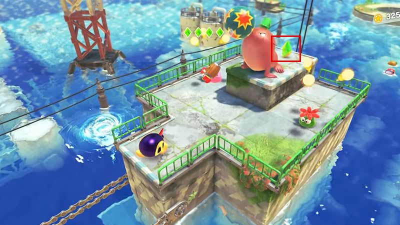 Platform with a Bomber, two green Glunks and a giant seal