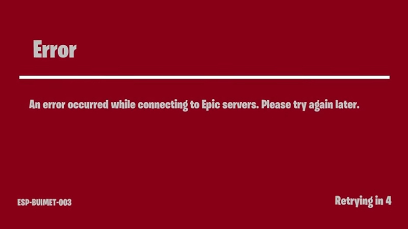 Fortnite Error esp-buimet-003