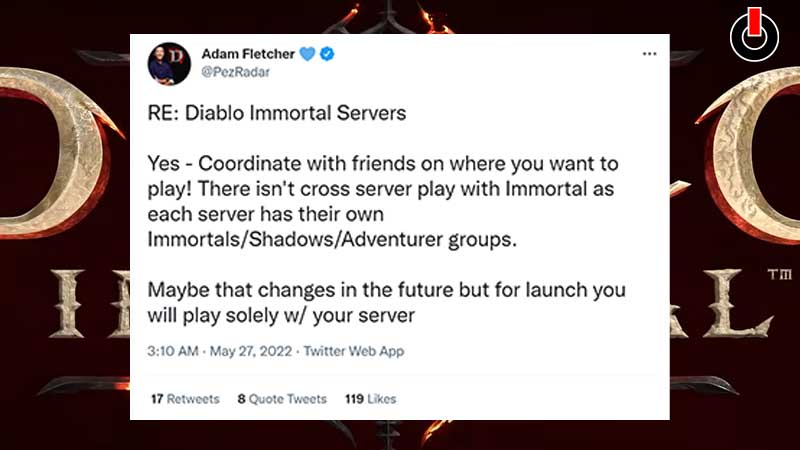 diablo immortal change servers