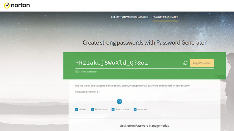norton password generator safe & secure