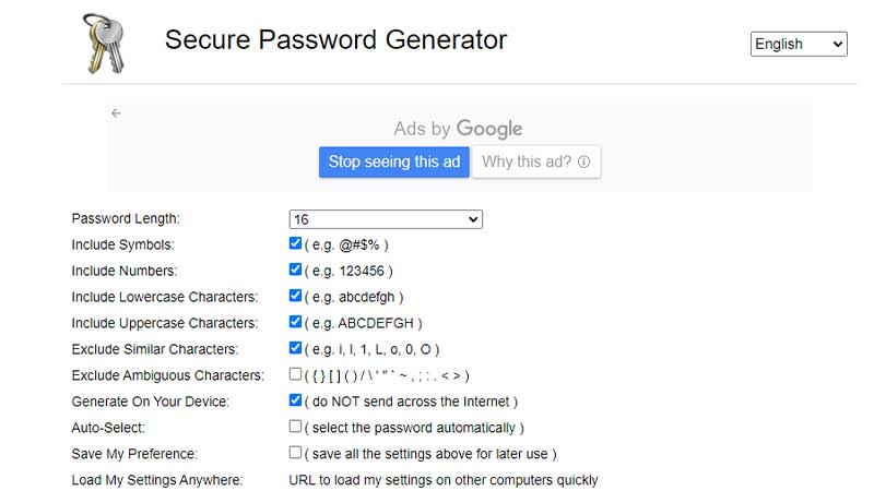 secure password generator