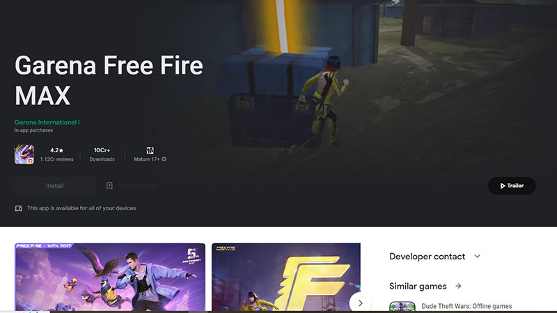 garena free fire max best games pubg mobile lite