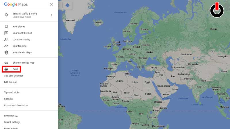 print google maps