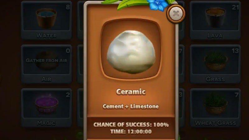 make Ceramic in Virtual Villagers Origins 2