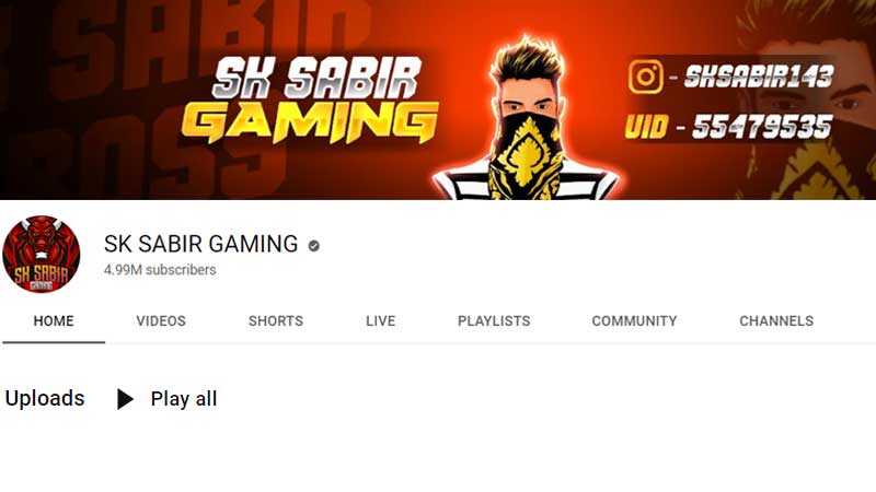 SK-Sabir-Gaming's-Free-Fire-MAX-ID,-Stats,-&-More