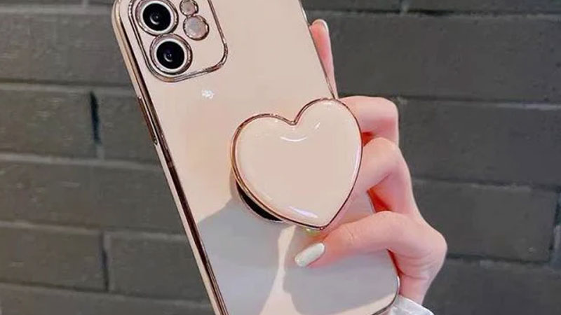 Glossy Heart Pop Socket Case