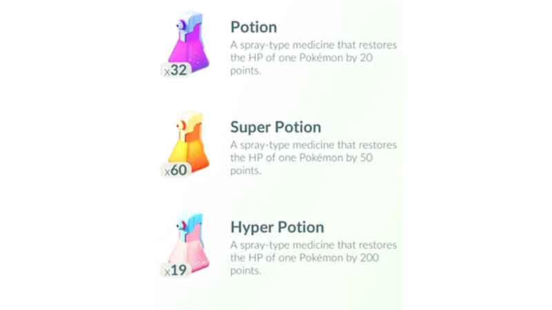 Heal Pokemon In Pokemon Go