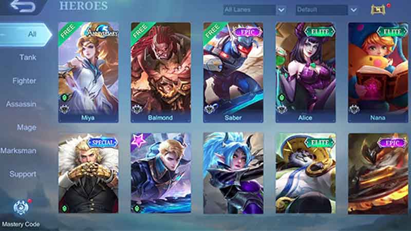 Heroes Saber Alucard MLBB