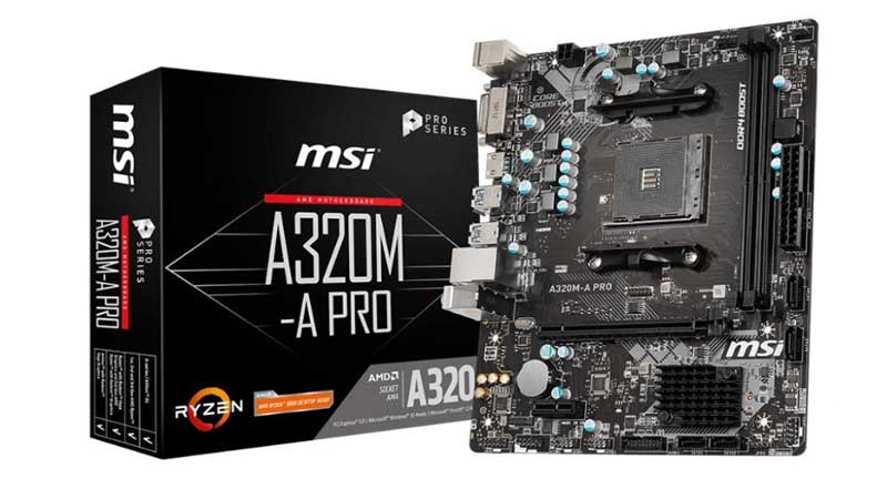 MSI A320-A Pro motherboard Ryzen 3 3200g