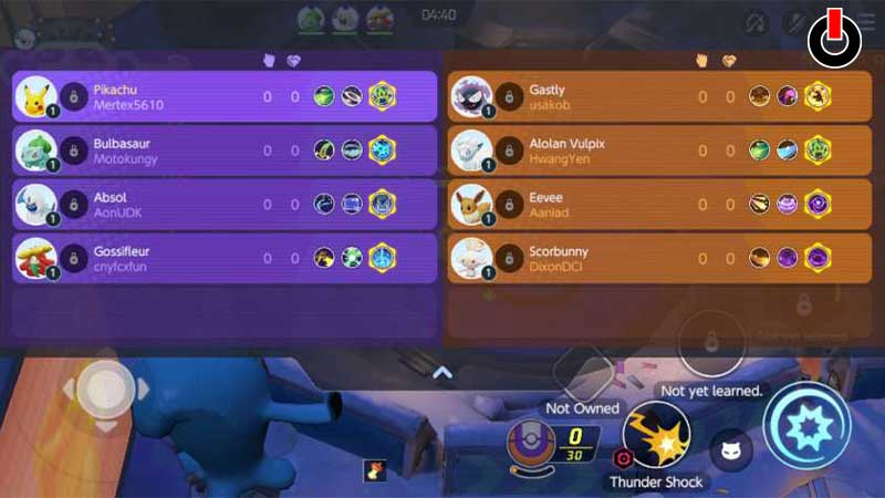 Check Players' Levels And Kills in Pokemon Unite