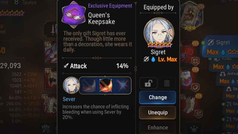 Equip Exclusive Equipment Epic Seven