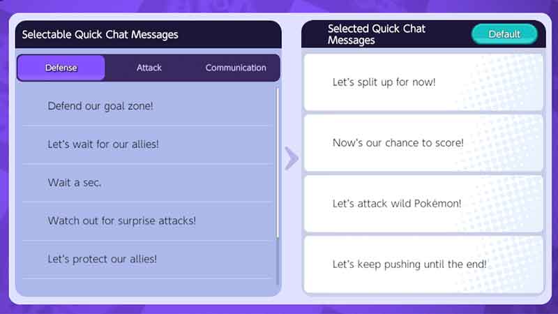 Quick Chat Pings In Pokemon Unite