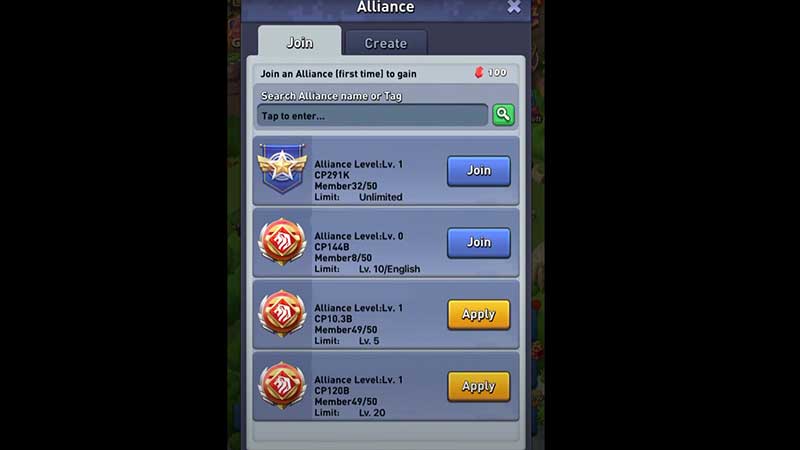 Join Change Alliance Top War