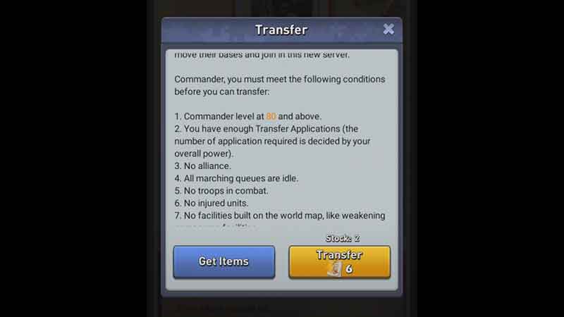 Top War Transfer Servers