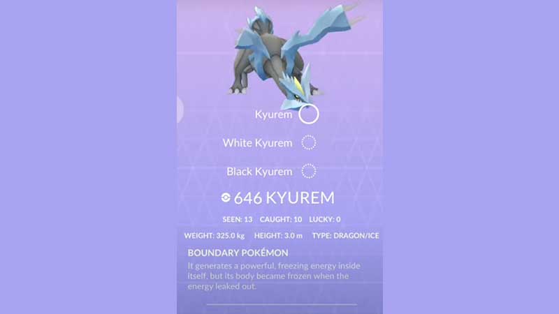White Kyurem In Pokemon GO