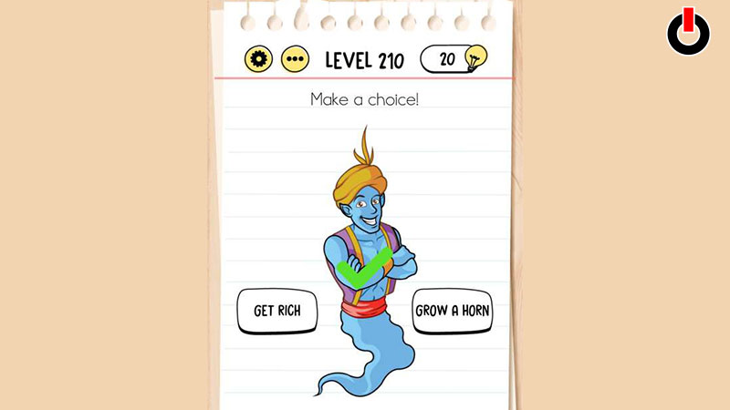 Answer for Level 210 in Brain Test Tricky Puzzles