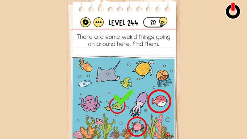 Answers for Level 244 in Brain Test Tricky Puzzles