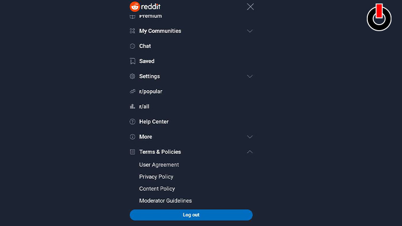 Log out of Reddit